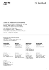 burgbad Asatto M1131 Fitting Instructions And Operating Manual