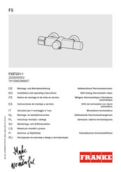 Franke F5ST2011 Installation And Operating Instructions Manual