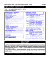 Nordyne T4BD-042 Series Installation Instructions Manual
