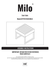 rst brands Milo OP-PEST2020-MILO Assembly Instructions Manual