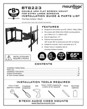 B-Tech Mountlogic BT8223 Installation Manual & Parts List