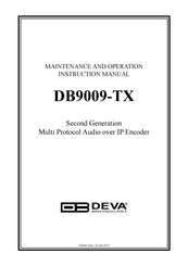 DEVA Broadcast DB9009-TX Maintenance And Operation Instruction Manual