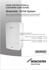 Bosch WORCESTER benchmark Greenstar 12i User Instructions & Customer Care Manual