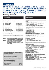 Advantech MIO-5152 Startup Manual
