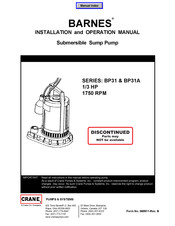 Barnes BP31 Series Installation And Operation Manual