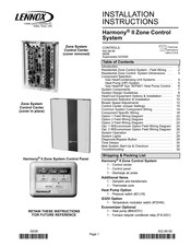 Lennox Harmony II Zone Control System Installation Instructions Manual
