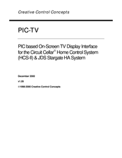 Creative Control Concepts PIC-TV Manual