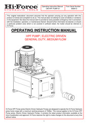 Hi-Force HPF207314 Operating Instructions Manual