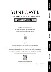 Maxeon Sunpower SPR-P COM-XS Series Safety And Installation Instructions Manual