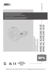 BFT WIND AC A230/240-76 EF Installation And Ajustament Instructions