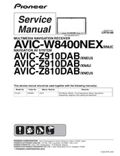Pioneer AVIC-Z910DAB/XNAU Service Manual