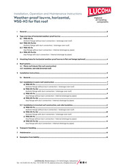 LUCOMA WSG-H3-Fo-KA Installation, Operation And Maintenance Instructions