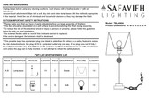 Safavieh Lighting PROCTON TBL4096A Manual