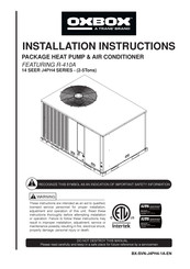 Trane OXBOX J4PH4 Series Installation Instructions Manual