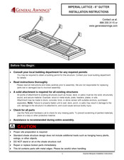 General Awnings IMPERIAL LATTICE-6 GUTTER Installation Instructions Manual