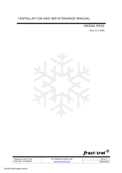frost-trol ONEGA R290 Installation And Maintenance Manual