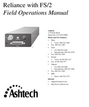 ashtech Reliance FS/2 Operation Manual