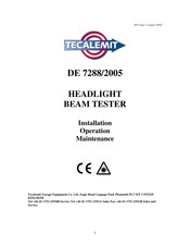 TECALEMIT DE 7288/2005 Installation Operation & Maintenance