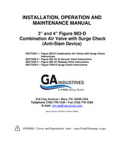 Vag GA INDUSTRIES 905 Installation, Operation And Maintenance Manual