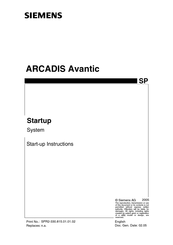 Siemens ARCADIS Avantic SP Start-Up Instructions