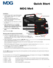 MDG Me4 Quick Start