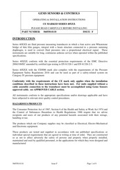 Gems Sensors & Controls 4000L Series Operating & Installation Instructions Manual