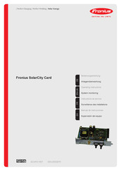 Fronius SolarCity Card Operating Instructions Manual