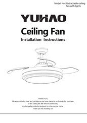 YUHAO Retractable ceiling fan with lights Installation Instructions Manual