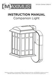 Maximus SPL06-07A1N4-ORB-K1 Instruction Manual