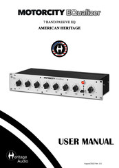 Heritage Audio MOTORCITY EQualizer User Manual