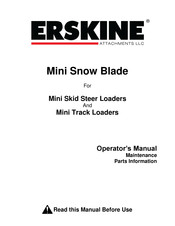 Erskine Attachments Mini Snow Blade Operator's Manual
