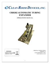 CLEAN ROOM DEVICES CRD202 Operation Manual