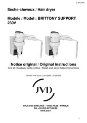 JVD BRITTONY SUPPORT Original Instructions Manual