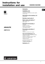 Ariston AQUALTIS AQ9F 29 U Instructions For Installation And Use Manual