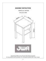 JWA MARCELLUS 70888 Assembly Instruction Manual