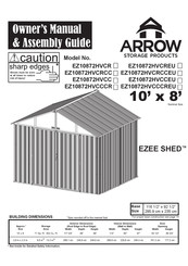 Arrow Storage Products EZEE SHED Owner's Manual & Assembly Manual