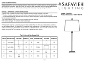 Safavieh Lighting ANDINO TBL4024A Manual