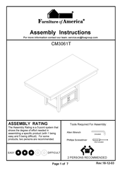 Furniture of America CM3061T Assembly Instructions Manual