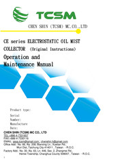 TCSM CE-2200 Installation, Operation And Maintenance Manual