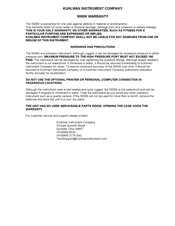 KUHLMAN INSTRUMENT 5000K User Manual