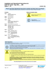Mayr EAS-HT 405 Series Installation And Operational Instructions
