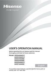 Hisense LMS016M6RBE User's Operation Manual