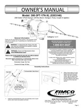 Fimco 300-3PT-17N-XL Owner's Manual