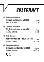 VOLTCRAFT VC851 Operating Instructions Manual