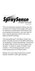 SpraySense Anti-Bark Collar Manual