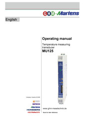 GHM-Martens MU125 Operating Manual