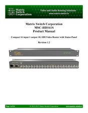 Matrix Switch Corporation MSC-HD161S Product Manual