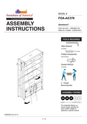 Furniture of America Dipiloh FOA-AC379 Assembly Instructions Manual