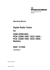 Rohde & Schwarz CTS30 Operating Manual