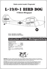 Radio control model L-19/0-1 BIRD DOG 1730mm Wingspan Instruction Manual